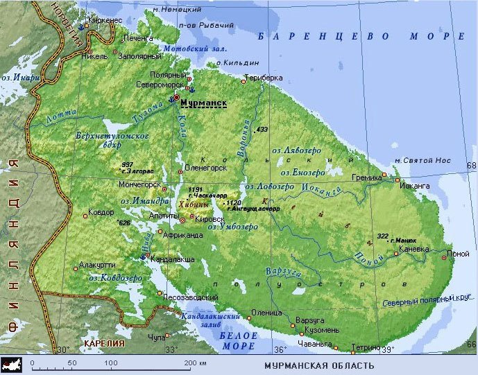 Озеро имандра мурманская область карта